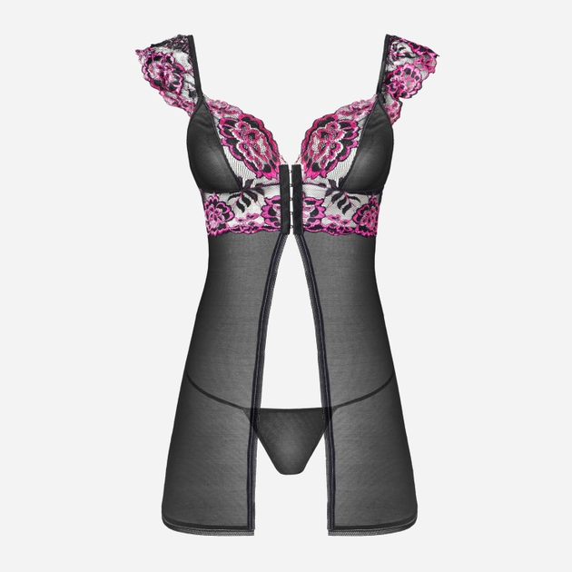 Komplet erotyczny damski (halka + majtki stringi) LivCo Corsetti Fashion Casarann LC 99186 S/M Czarny (5903050369712) - obraz 5
