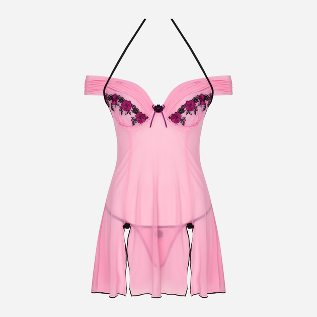 Еротичний комплект (пеньюар + трусики-стринги) LivCo Corsetti Fashion Chameli LC 13425 L Рожевий (5907699449392) - зображення 2