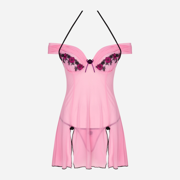 Еротичний комплект (пеньюар + трусики-стринги) LivCo Corsetti Fashion Chameli LC 13425 L Рожевий (5907699449392) - зображення 2