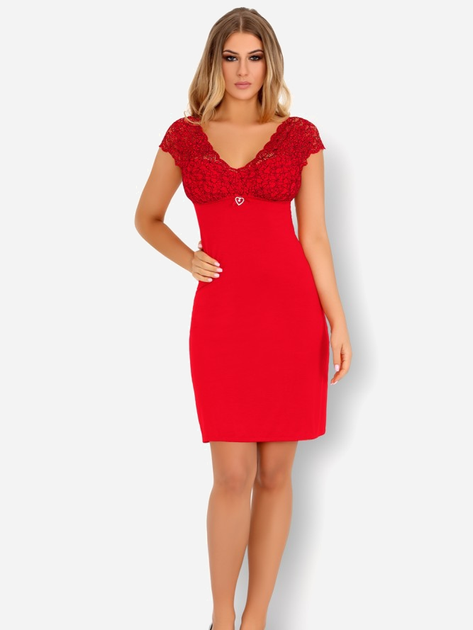 Koszula nocna damska LivCo Corsetti Fashion Crossina LC 90465 L/XL Czerwona (5907621602987) - obraz 3