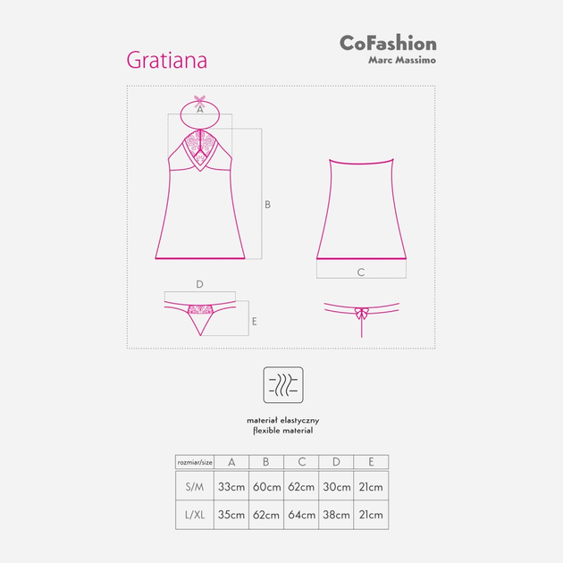 Еротичний комплект (пеньюар + трусики-стринги) CoFashion Gratiana CF 90478 L/XL Чорний (5902767122122) - зображення 5