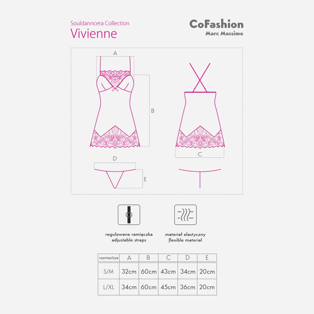 Komplet erotyczny damski (halka + majtki stringi) CoFashion Vivienne CF 90484 S/M Czarny (5902767122207) - obraz 5