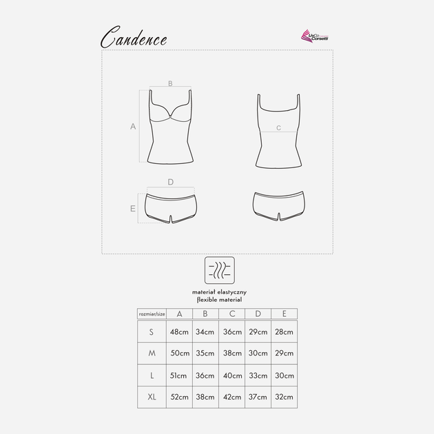 Piżama (koszula + spodenki) LivCo Corsetti Fashion Candence LC 90039 M Pink (5907996386376) - obraz 2
