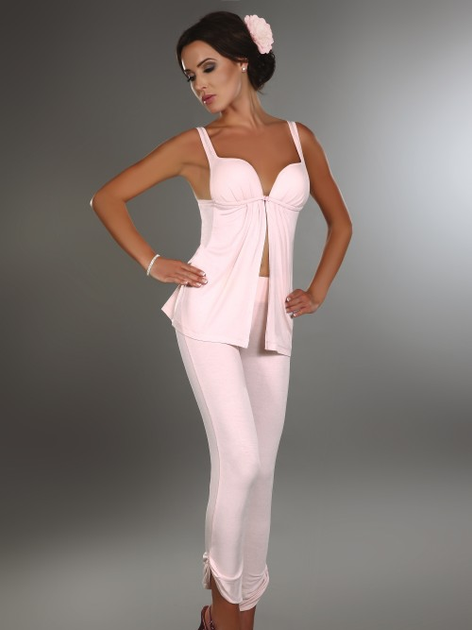 Piżama (top + spodnie) LivCo Corsetti Fashion Leah LC 90052 L Pink (5907996386260) - obraz 1