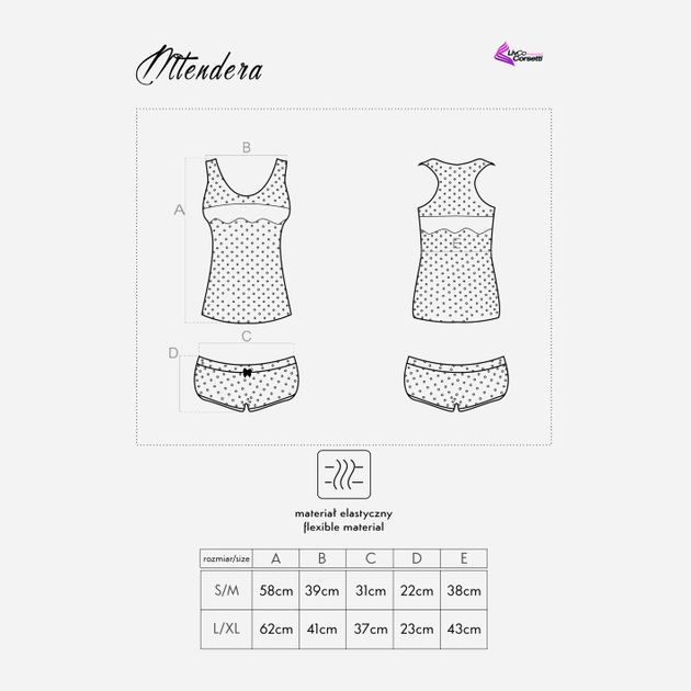 Piżama (koszula + spodenki) LivCo Corsetti Fashion Mtendera LC 90459 L/XL Wielobarwny (5902143685036) - obraz 7