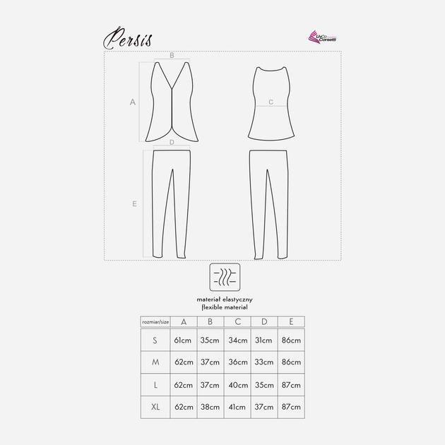 Piżama (top + spodnie) LivCo Corsetti Fashion Persis LC 90042-1 XL Multikolorowy (5907996385164) - obraz 2