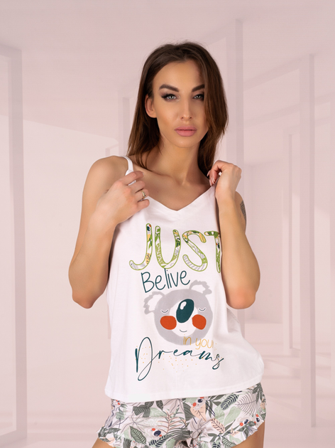 Piżama (koszula + spodenki) LivCo Corsetti Fashion Phasco 2413 S/M White (5907621621360) - obraz 1