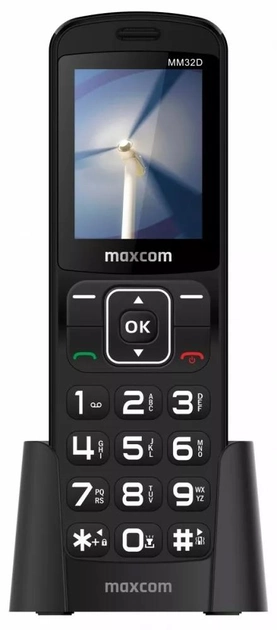 Телефон стаціонарний Maxcom MM32D Comfort Black (MAXCOMMM32D) - зображення 1