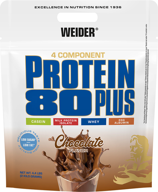 Протеїн Weider 80 Plus 2000 г Шоколад (4044782301197) - зображення 1