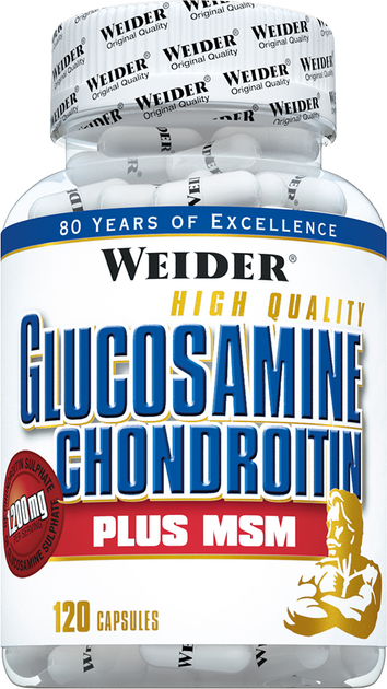 Suplement diety Weider Glukozamina Chondroityna Plus MSM 120 k (4044782376119) - obraz 1
