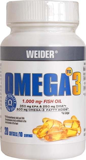 Харчова добавка Weider Omega-3 Fish Oil 1000 мг 60% 90 к (8414192311790) - зображення 1