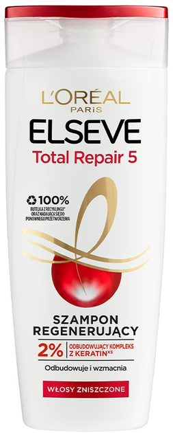Шампунь L'Oreal Paris Elseve Total Repair-5 для ослабленого або пошкодженого волосся 400 мл (3600521705773) - зображення 1