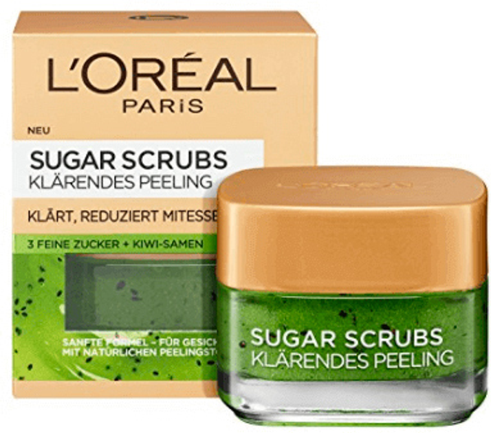 Peeling do twarzy L'Oreal Sugar Scrubs Kiwi 50 ml (3600523541997) - obraz 1