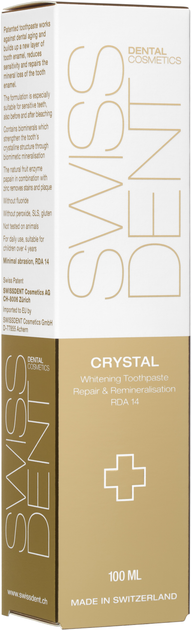 Зубная паста SWISSDENT Crystal Отбеливающая 100 мл (7640126190655) - изображение 2