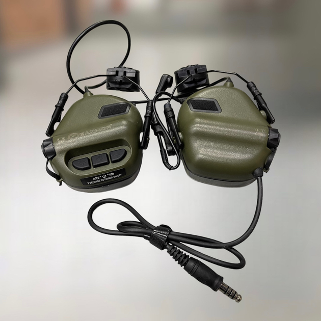 Наушники тактические Earmor M32H, активные, с креплением на шлем и съёмным микрофоном, NRR 22, цвет Олива - изображение 1