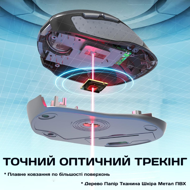 Беспроводная мышь Wireless optical Mouse, 2.4GHz, 800-2400 CPI, Graphite Grey, D-09 - изображение 6