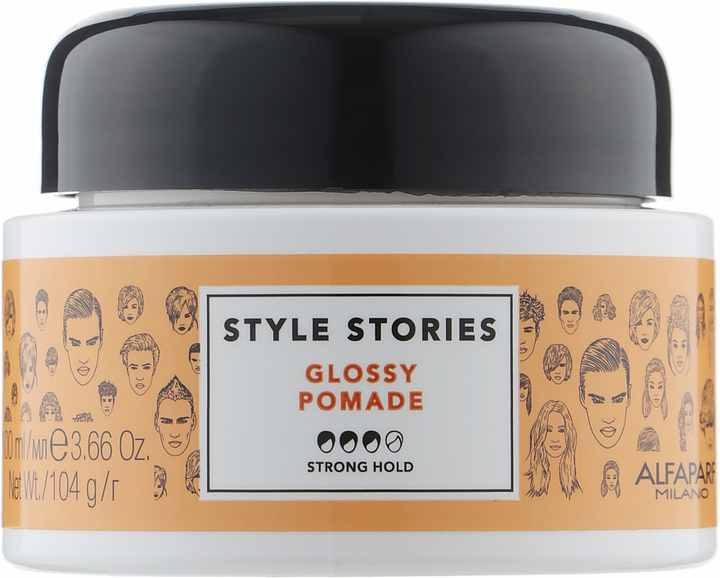 Помада сильной фиксации для волос - Alfaparf Milano Style Stories Glossy Pomade Strong Hold 100ml (838748-64746) - изображение 1