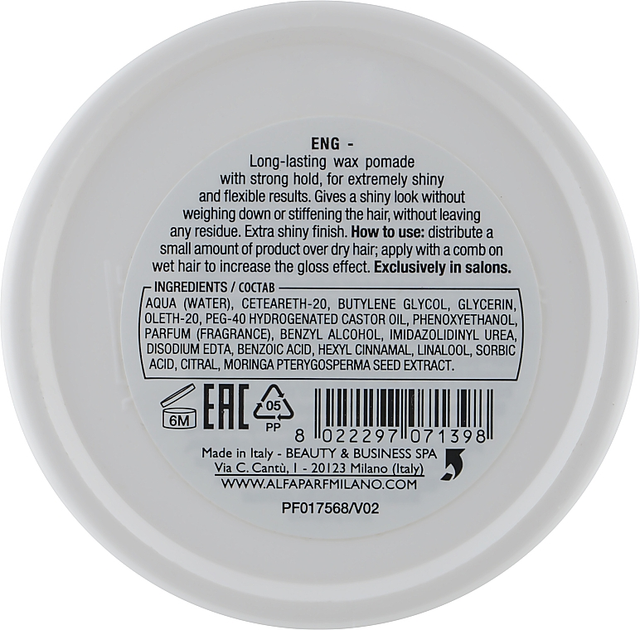 Помада сильной фиксации для волос - Alfaparf Milano Style Stories Glossy Pomade Strong Hold 100ml (838748-64746) - изображение 2