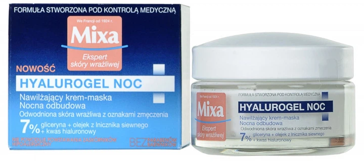 Крем-маска Mixa Hyalurogel Night 50 мл (3600550950670) - зображення 2