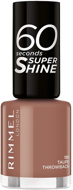 Rimmel 60 Seconds Super Shine 101 Taupe Throwback lakier do paznokci 8 ml (3616301265184) - obraz 1