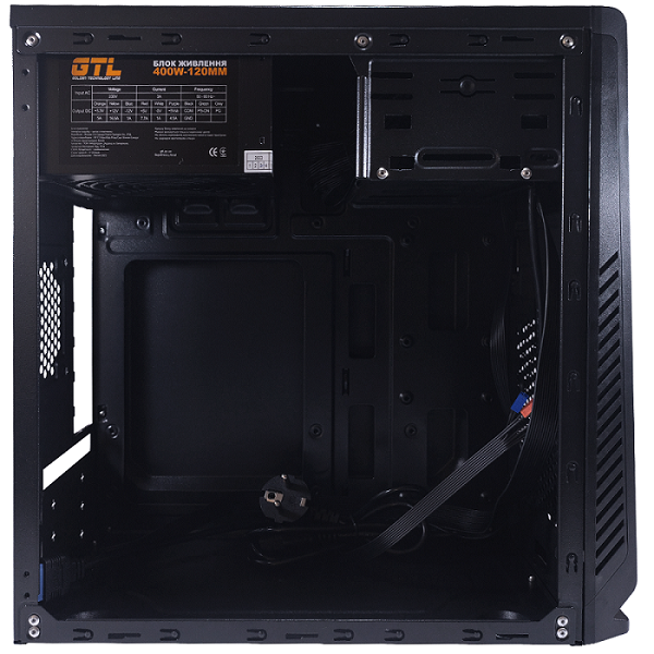 Корпус GTL 1607+ Black, 400 Вт, Mini Tower, Micro ATX / Mini ITX, 1xUSB 2.0, 1xUSB 3.0, 370x170x350 мм, 0.4 мм, 3 кг - изображение 3