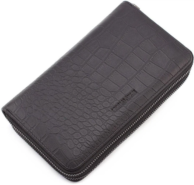 Чёрный кожаный клатч на две молнии Marco Coverna 5902B (JP) black - Фото 5 Чёрный кожаный клатч на две молнии Marco Coverna 5902B (JP) black - изображение 5