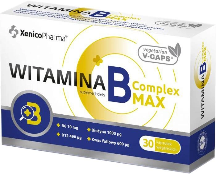 Харчова добавка Xenico Pharma Вітамін В Complex Max 30 капсул (5905279876279) - зображення 1