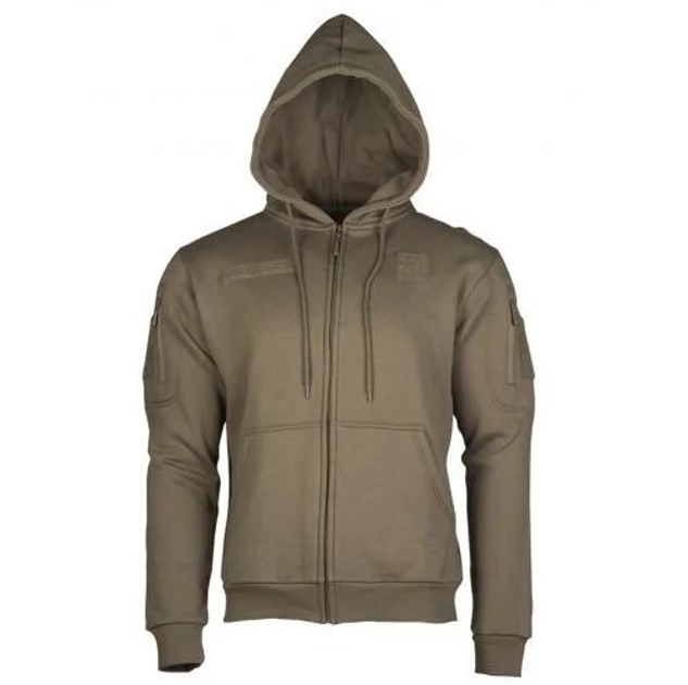 Реглан с капюшоном на молнии Mil-tec Tactical hoodie Olive 11472012-М - изображение 1