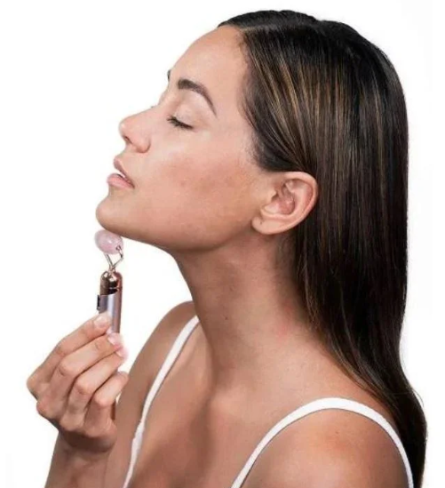 Массажер для лица роликовый Flawless Facial Roller 7112 Серый Батарейка АА (ICL44) - изображение 3