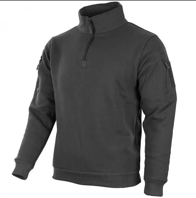 Кофта тактическая Черная Mil-Tec Tactical Sweatshirt 11472502-L - изображение 1