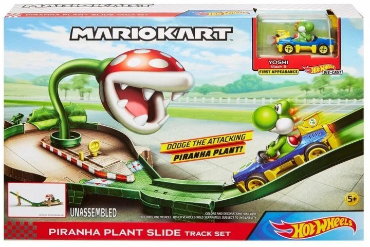 Tor samochodowy Hot Wheels Mario Kart Starcie z wrogiem Piranha Plant Slide (887961773231) - obraz 1