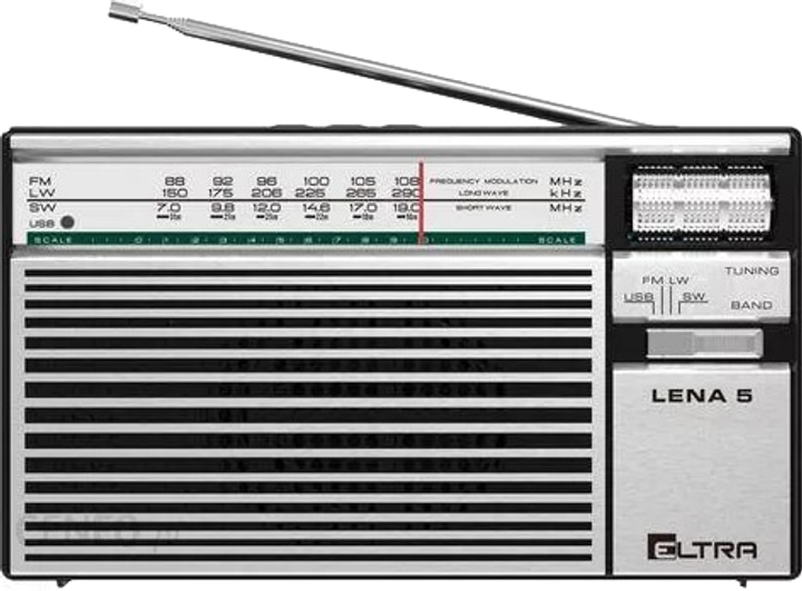 Radio Eltra LENA 5 USB srebrne (5907727028353) - obraz 1