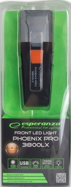 Велосипедний ліхтар Esperanza Phoenix Pro 3800 LX (EOT063) - зображення 6