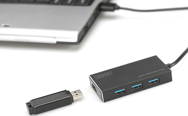 Hub USB Digitus USB 3.0 Hub biurowy 4-w-1 (DA-70240-1) - obraz 6