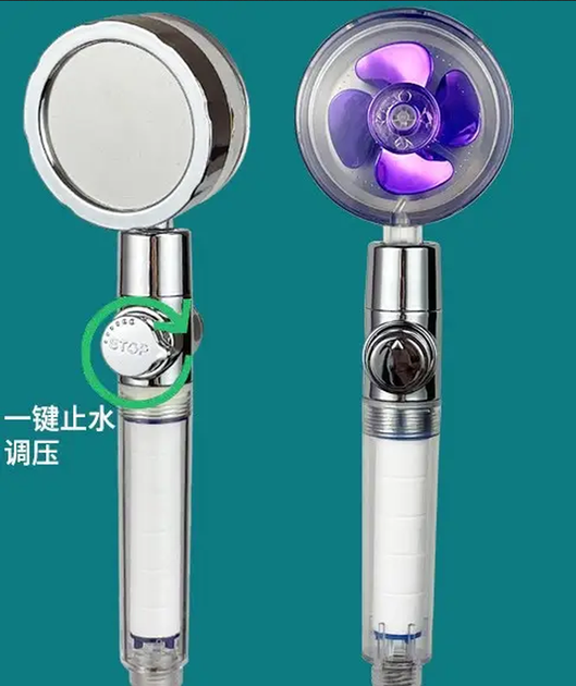 Турбо лійка з вентилятором та фільтром обертання 360° TURBOCHARGED SHOWER HEAD ФІОЛЕТОВА - зображення 2