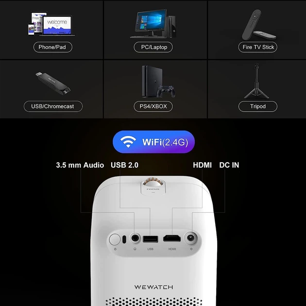 Мини-проектор XIAOMI Xming Q1 SE C015FGN-Lite с WiFi двойной динамик с HDMI для TV Stick, iOS, Android - Фото 4 Мини-проектор XIAOMI Xming Q1 SE C015FGN-Lite с WiFi двойной динамик с HDMI для TV Stick, iOS, Android - изображение 4