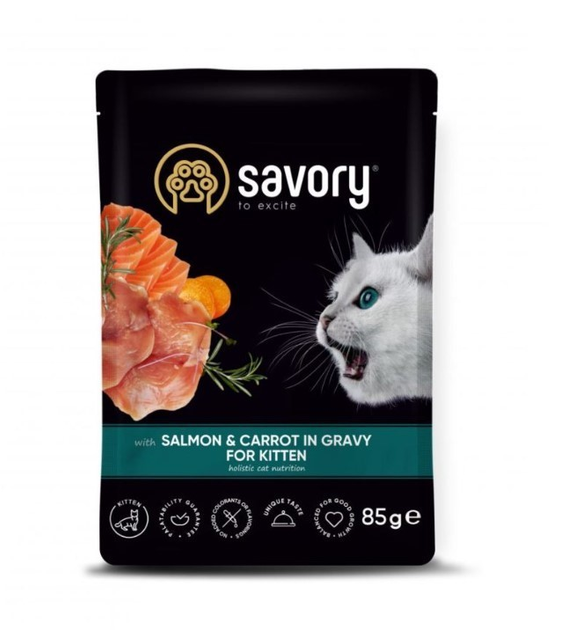Savory (Сейвори) Kitten Salmon & Carrots - Влажный корм для котят с ...