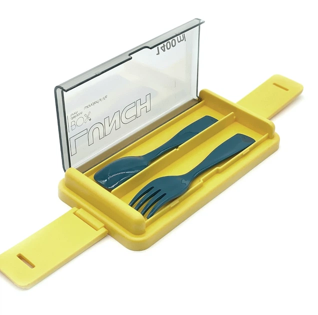 Ланч набор 2в1 с ланч боксом и ланч бэгом Bento Set сине-желтый