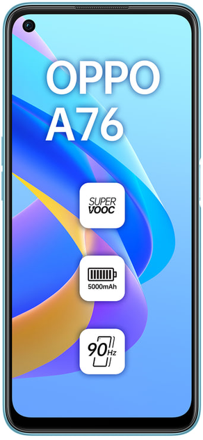 Smartfon OPPO A76 4/128GB DualSim Glowing Blue (CPH2375GE) - obraz 1