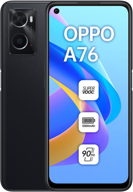 Smartfon OPPO A76 4/128GB DualSim Glowing Black (CPH2375GK) - obraz 2