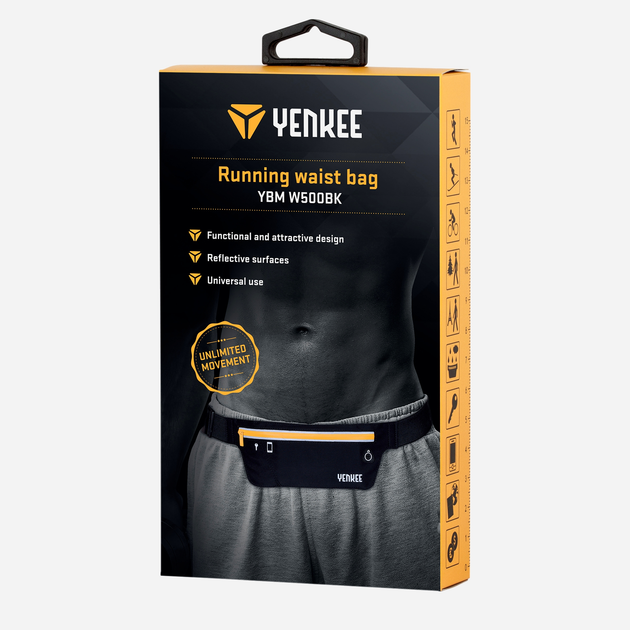 Сумка на пояс чоловіча YENKEE YBM W500BK Чорна (8590669166909) - зображення 6