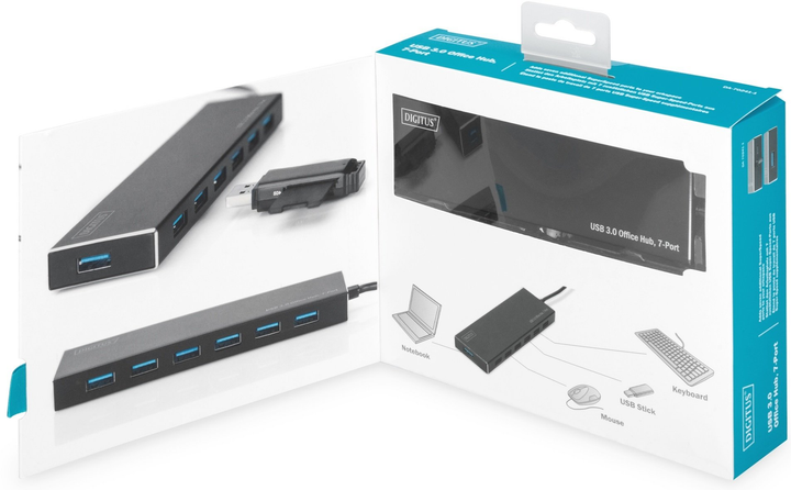 USB-хаб Digitus USB 3.0 Office Hub 7-in-1 (DA-70241-1) - зображення 4