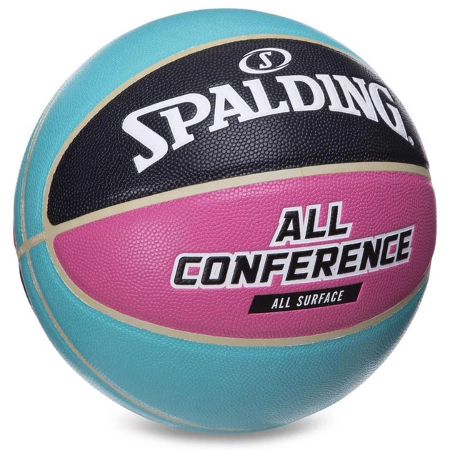 Мяч баскетбольный PU №7 S-G ALL CONFERENCE (PU, бутил, голубой-черный) (76895Y) - изображение 3