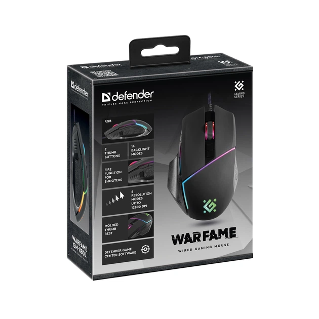 Мышка Defender Warfame GM-880L USB Black (52880) - изображение 3