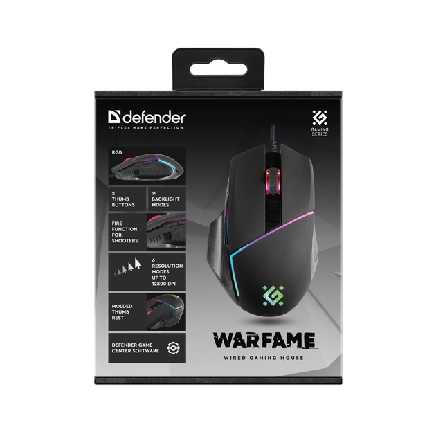 Мышка Defender Warfame GM-880L USB Black (52880) - изображение 2