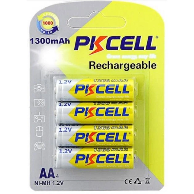 Аккумулятор PkCell AA R6 NiMH 1300mAh * 4 (PC/AA1300-4BR) - Фото 1 Аккумулятор PkCell AA R6 NiMH 1300mAh * 4 (PC/AA1300-4BR) - изображение 1
