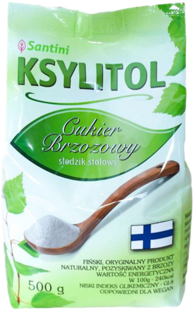 Zamiennik cukru Santini Ksylitol Krystaliczny 0.5 kg torebka (5908234462098) - obraz 1