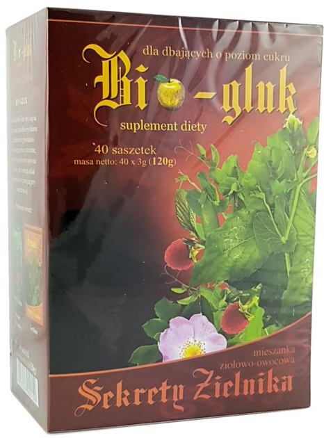 Herbata ASZ Sekrety Zielnika Bio-Gluk 40x3g Cukier, Jelita (5903027000150) - obraz 1