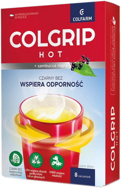 Suplement diety Colfarm Colgrip Hot 8 saszetek wspiera odporność (5901130355211) - obraz 1