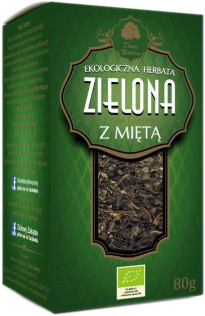 Herbata Zielona Dary Natury Z Miętą 80 g (5902581617019) - obraz 1